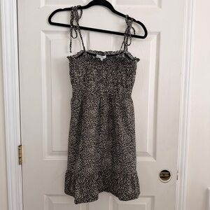 Topshop Black and Cream Textured Dress